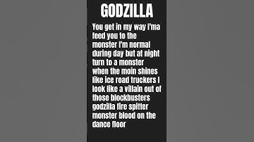 Thumbnail of Godzilla By Eminem Ft.JUICE WRLD Lyrics #emimem #juicewrld #lyrics #godzilla #song #rap #rapper