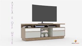 Rack para TV até 65 Polegadas 1 Porta Pernambuco Siena Móveis