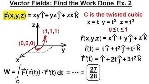 Calculus 3: Line Integrals (20 of 44) Vector Field: Find the Work Done: Ex. 2