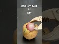 Red hot ball vs KIWI ✅ #satisfying #experiment #asmr #science  #redhotball