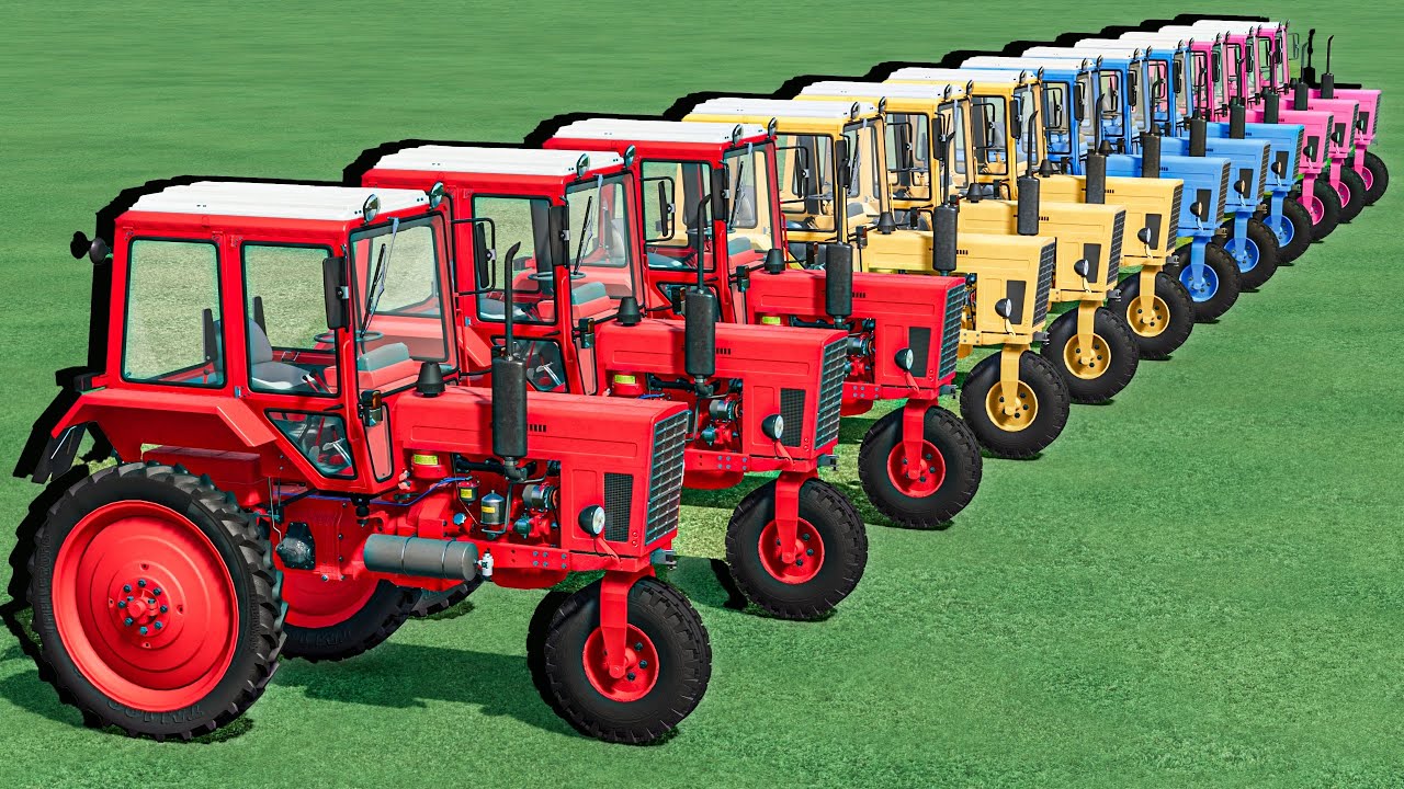 Transport With COLORS - SUPER WORK with JUST 3 WHEELS TRACTORs - Farming Simulator 22
