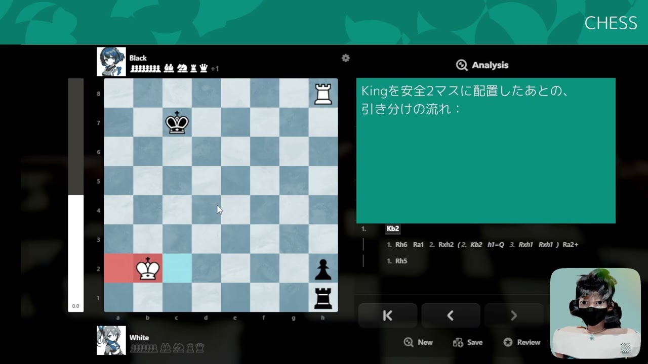 【Chess】Safe Two Squares (安全2マス) | Rook Endgame