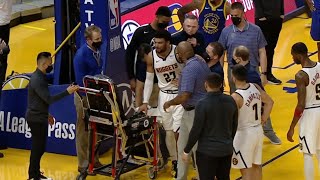 Jamal Murray Tears ACL \& Leaves The Game After Struggling To Stand On His Own \& Denies Wheelchair