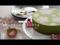 【オーブン不要】抹茶の３層レアチーズケーキ / 桜ステンシルで春デコレーション /  簡単＆可愛い / ＃４