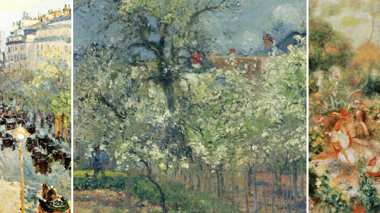 Pissarro - Pear Trees In Bloom & Other Paintings - Impressionist Art TV Gallery