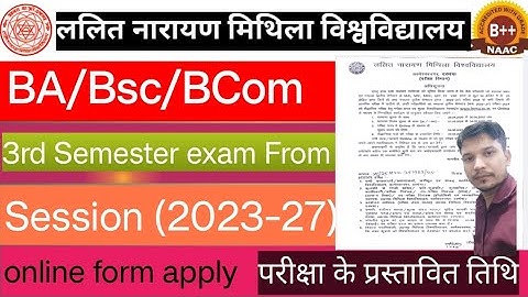 LNMU 3rd semester 2023-27 Final Exam Date Published ✓ | LNMU UG ...
