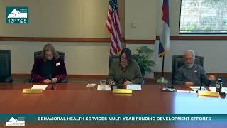 BOCC Work Session 12/17/25, 2 PM - Behavioral Health Services Multi-Year Funding