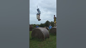 Backflip 360 over a haybale on extreme pogo stick by Henry Cabelus xpogo