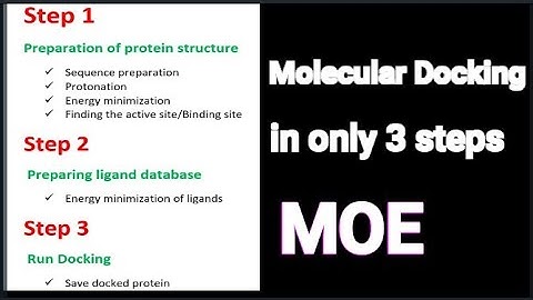 How to easily perform molecular docking in MOE ? Part 1
