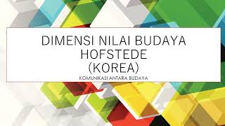 Dimensi Nilai Budaya Hofstede (Korea)