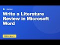 How to Write a Literature Review in Microsoft Word #Shorts