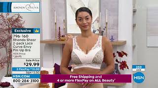 Rhonda Shear 2pack Lace 'Curve Envy' PinUp Bra with Remo...