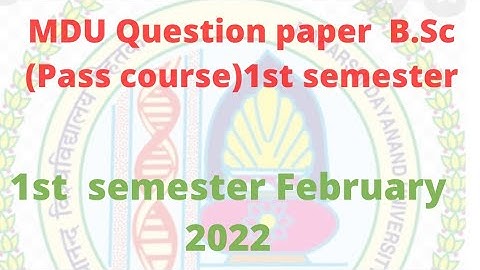 MDU B.Sc 1st sem.question paper February 2022 || Computer fundamentals & MS Office || Pass course