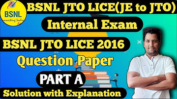 BSNL JTO LICE question papers with answers | BSNL JTO LICE | BSNL JTO LICE Previous question Papers
