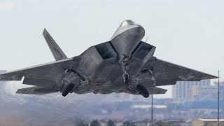 Monstrously Powerful US F-22 Shows its Power During Loud Takeoff