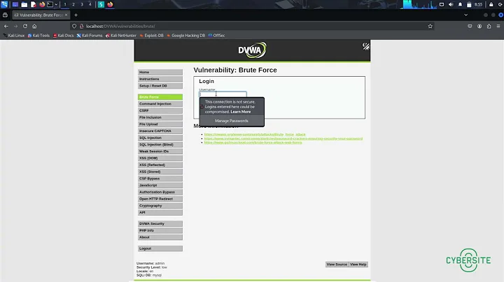 DVWA Brute Force Test - Level Easy | Ethical Hacking Tutorial