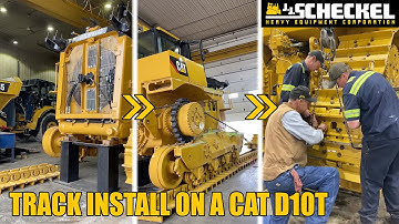 Installing the track on a CAT D10T Crawler Tractor