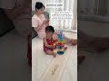 My one-year-old can already play skillfully with the spinning basketball toy. He can play with i