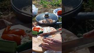 Traditional Lavash Doner Cooked by the River