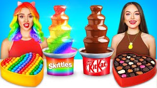 Chocolate Sauce Fountain Challenge | Just Eat Chocolate Food by RATATA POWER