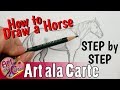 How to DRAW a HORSE Step by Step Real time