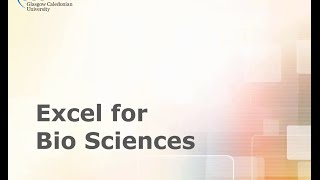 Excel for BIO Sciences