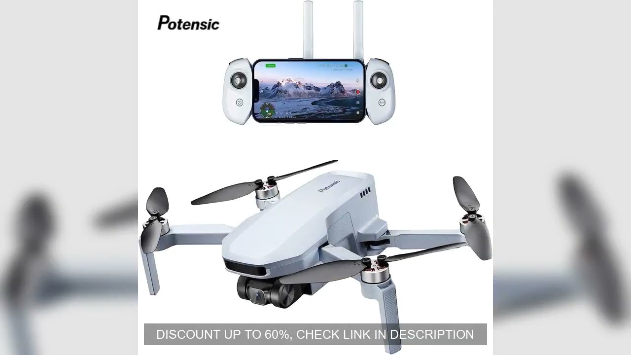 Potensic Drones Under 249g GPS Auto Return Single Axis Gimbal EIS Professional Drone Max 4-KM Waypoi