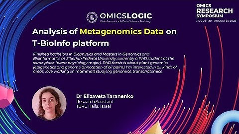 Analysis of metagenomics data on T-BioInfo platform - By. Elizaveta Taranenko