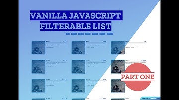 Vanilla JS Filterable List - PART ONE