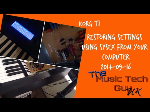 Korg T1 - Restoring settings using SysEx from your computer - 2017-09-16