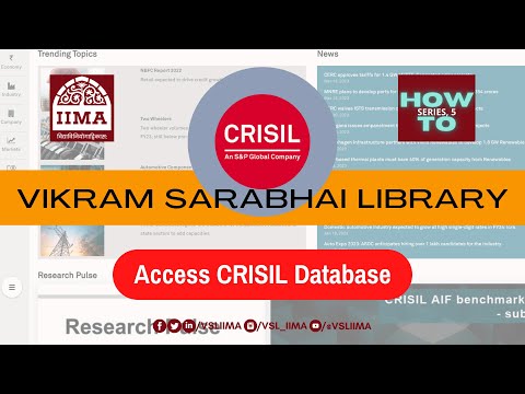 How to Register and Access CRISIL Research Database | VSL How To Series | Video 5
