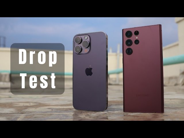 iPhone 14 Pro Max vs. Galaxy S22 Ultra Drop Test! 