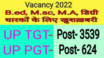 UP TGT, PGT New Vacancy 2022 - Age, Eligibility, Exam Pattern, Application form | Let