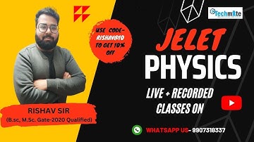 PYQ SESSION {PART-1} II JELET - 2022 Question Paper II Physics II Rishav Sir II WBSCTVESED