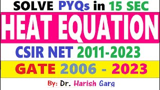 PYQs on Heat Equation GATE 2006-2023 | CSIR NET 2011- 2023