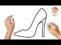 How to draw a high heeled shoe  easy drawings
