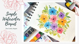 How to paint simple Watercolor Flowers | Easy Watercolor Florals | Loose Florals