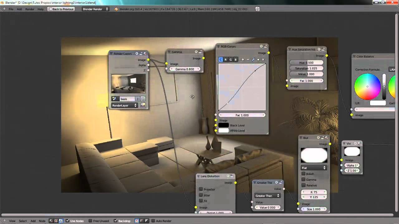 Blender Tutorial: Interior Lighting with artificial lights - YouTube