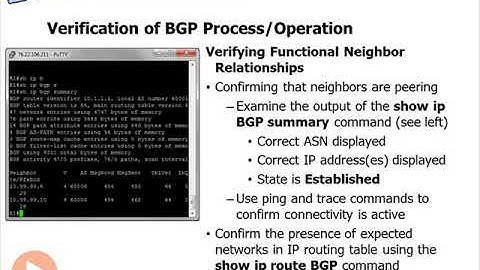 cisco ccnp route bgp 19   Verification of BGP Process Operation   Cisco CCNP ROUTE BGP