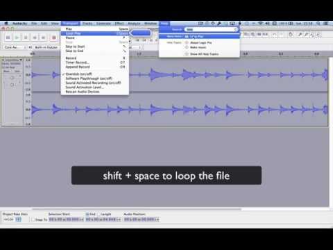 How to loop and time stretch with Audacity