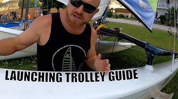 Beginner  catamaran lesson   the launching trolley