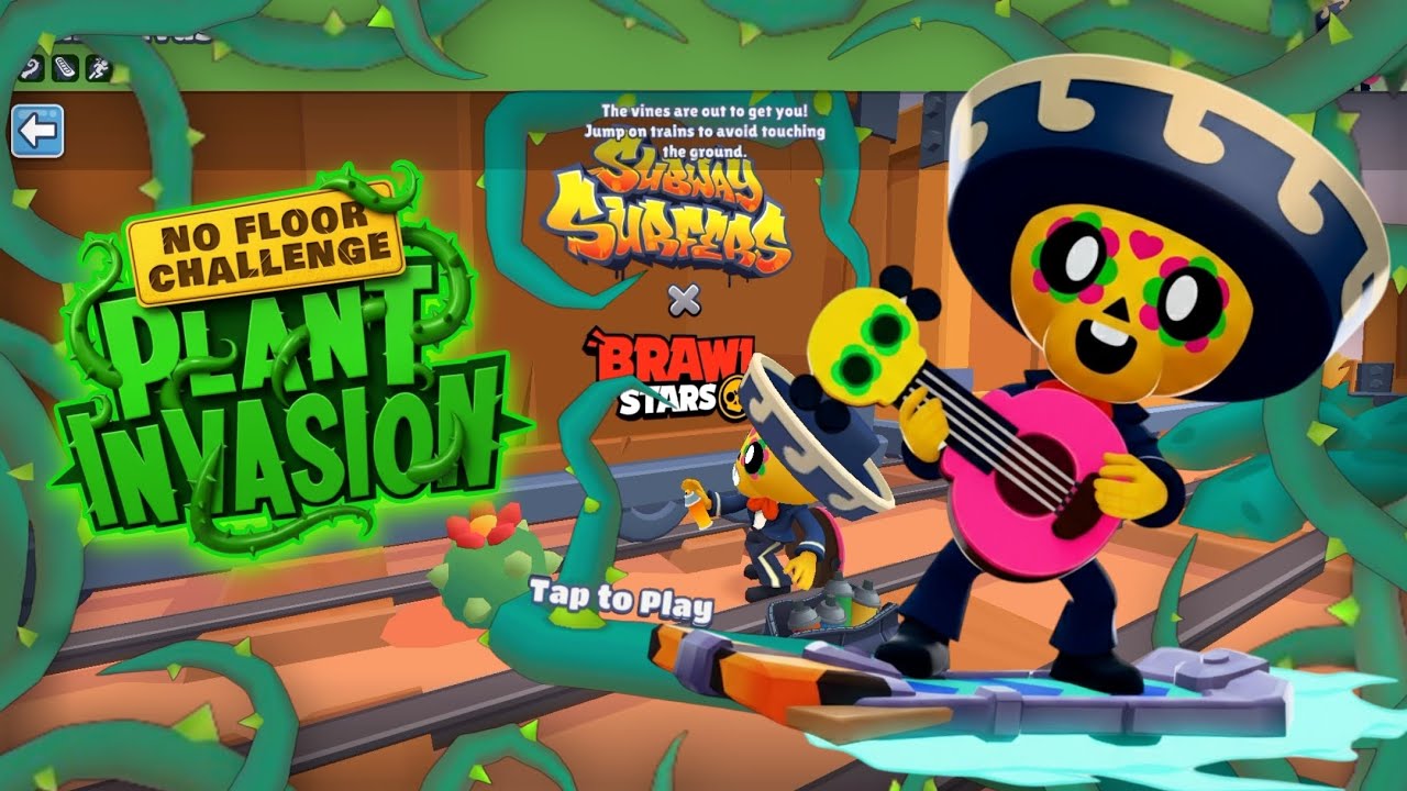 Subway Surfers PLANT INVASION in Brawl Stars 2025 - Subway Surfers No Floor Challenge!