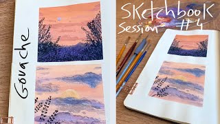 How to Paint Landscapes using multiple references - Gouache Sketchbook Session #4