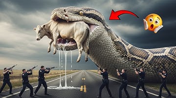 Animal rescue: Courageous Rescue Team Fights Giant Python to Save Innocent White Cow 🐍
