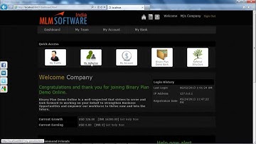 Free MLM Software DEMO  ( Binary User Panel Demo ) - MLMYug.com