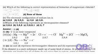 CBSE 10th Science Metals And Non Metals Chapter Case Study Question with Answers