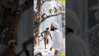 Farmer Rescues Baby Langur and Sets Him Free in the Jungle #trending #emotionalstory #youtubeshorts