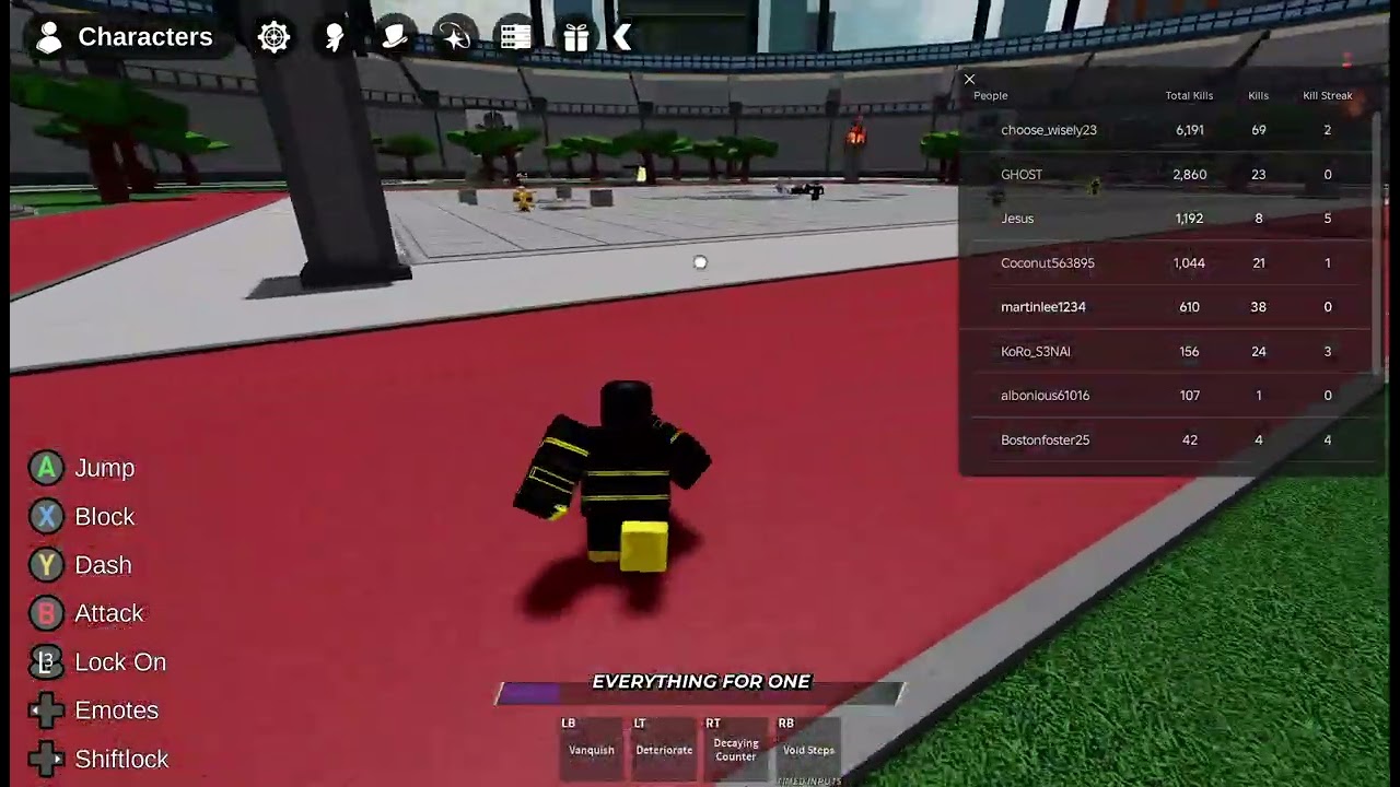 Bro, holding block and then crushing low level scrubs. Just stop it. (Roblox - Heroes battleground)