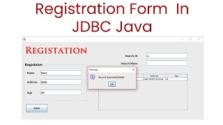 Registration Form using Java Mysql