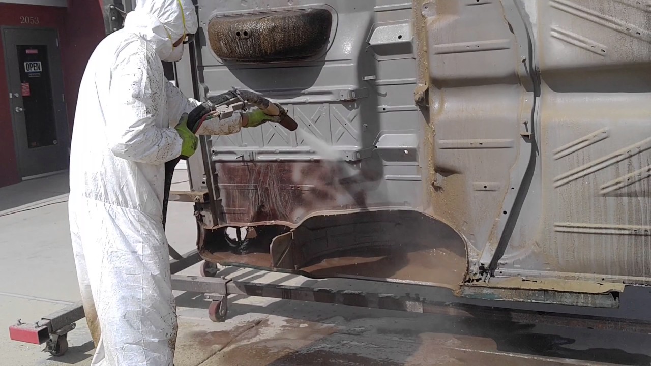 Dustless Blasting undercoating from the underside of '55 BelAir YouTube